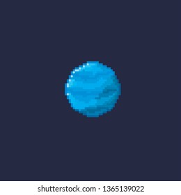 Planet. Pixel art. Old school computer graphic. 8 bit video game. Game assets 8-bit sprite. Games elements.
