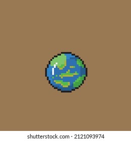 a planet in pixel art style
