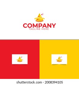 Planet Pizza Logo Design Template Vector
