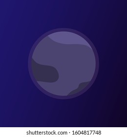 The planet Pluto in the space. Color icon. Vector flat illustration.