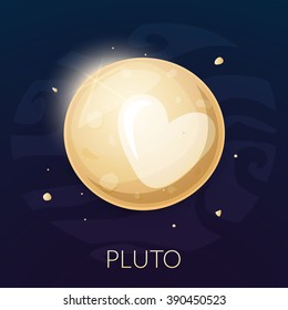 The planet Pluto, vector illustration isolated on background