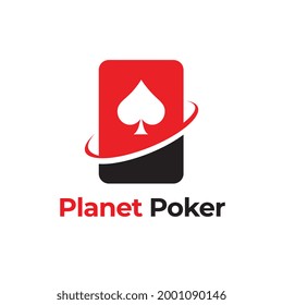 Planet Poker card logo icon vector illustration