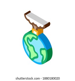 planet pollution icon vector. isometric planet pollution sign. color isolated symbol illustration