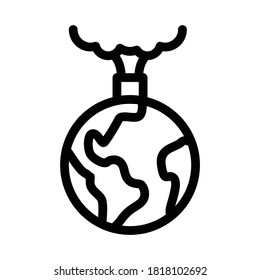 planet pollution icon vector. planet pollution sign. isolated contour symbol illustration