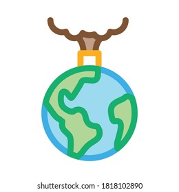 planet pollution icon vector. planet pollution sign. isolated contour symbol illustration