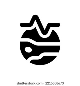 Planet pulse icon (Simple vector illustration)