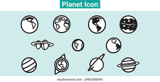 Planet related Icons Set, vector set