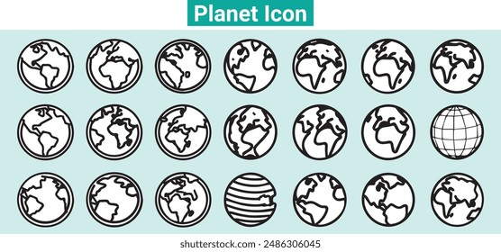 Planet related Icons Set, vector set