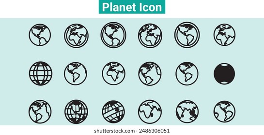 Planet related Icons Set, vector set