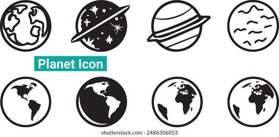 Planet related Icons Set, vector set