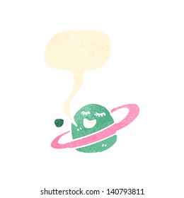 dibujos animados retro del planeta