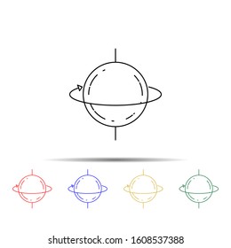 planet revolution meter multi color style icon. Simple thin line, outline vector of measure icons for ui and ux, website or mobile application