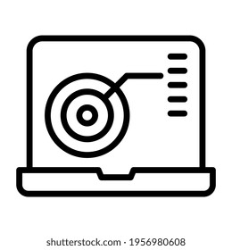 Planet revolution, planetary system icon in linear design