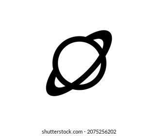 Planet mit scharfem Symbol einzeln auf sauberem Hintergrund. Planet mit Ring-Icon-Konzept-Zeichensymbol im modernen Stil. Vektorgrafik für Ihr Web-Logo-App UI-Design.