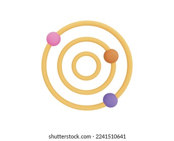 planet with ring around. saturn, jupiter, uranus, neptune with 3d vector icon cartoon minimal style