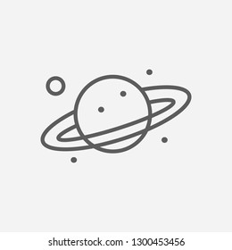 Planet with ring icon line symbol. Isolated vector illustration of  icon sign concept for your web site mobile app logo UI design.