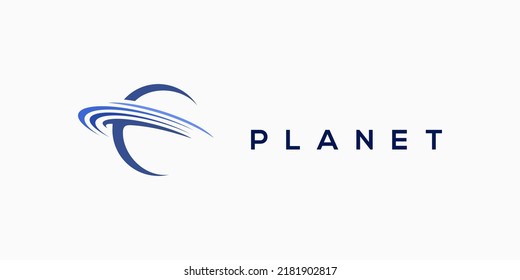 Planet Ring Logo Design Vector