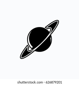 Planet with ring, Saturn icon. Vector illustration isolated on white background