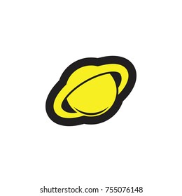 planet with ring symbol logo vector
