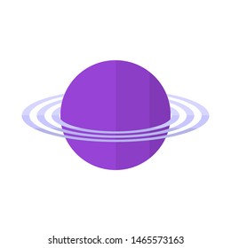 planet with rings in flat style - planet with rings icon isolated on white background
