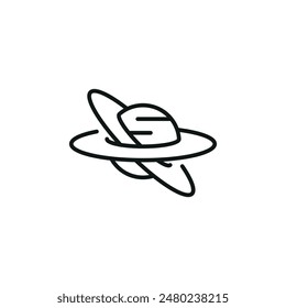 Planet with rings icon. Simple planet with rings icon for social media, app, and web design. Vector illustration.