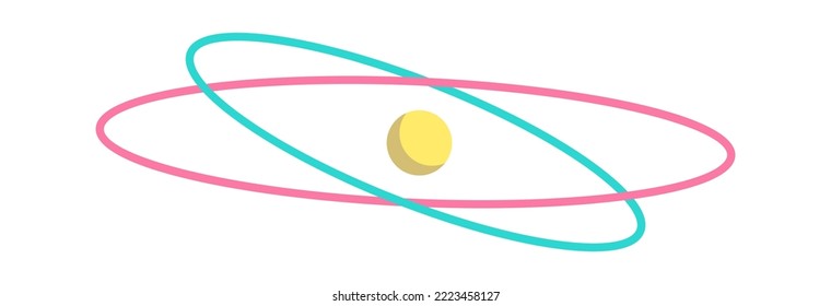 Planeta con icono de anillos. Ilustración del vector