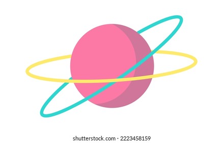 Planet with rings icon. Vector illustration