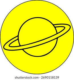 Planeta con anillos Sketch Art Vector