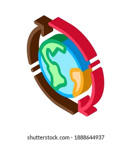 planet rotation icon vector. isometric planet rotation sign. color isolated symbol illustration