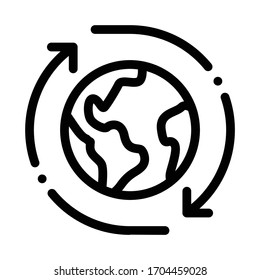 vector de icono de rotación del planeta. signo de rotación del planeta. ilustración de símbolo de contorno aislado