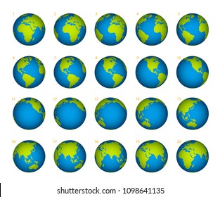 Planet rotation on a white background