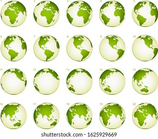 Planet rotation phase on a white background