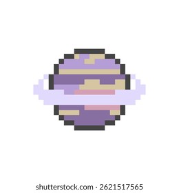 Planeta redondo retro pixel art