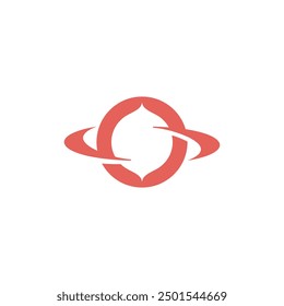 planet round ring logo, lemon planet icon