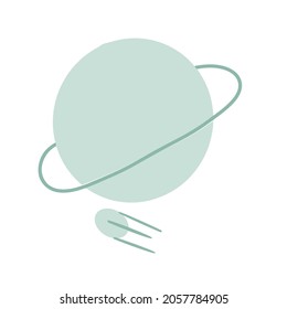planet and satelite poster vector design on white background isolated