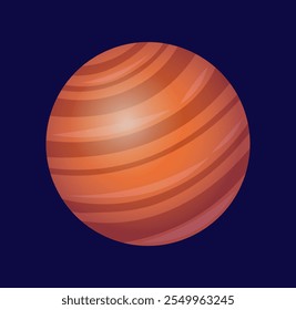 Planet or satellite. Astronomy and astrology. Brown and orange cosmic body and object in space. Fantasy and imagination. Space exploration and research. Flat vector illustration