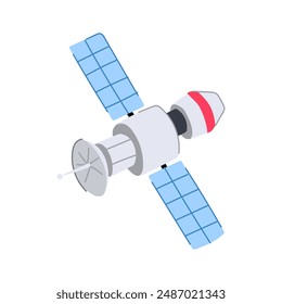 planet satellite cartoon. world satellite, globe map, future worldwide planet satellite sign. isolated symbol vector illustration