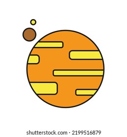 Planet, satellite colored icon. Simple color element illustration. Planet, satellite concept outline symbol design from Cosmos set. Can be used for web and mobile on white background