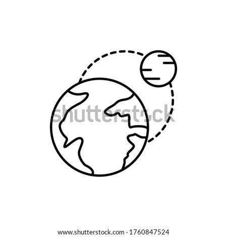 planet, satellite concept line icon. Simple element illustration. planet, satellite concept outline symbol design from space set. Can be used for web and mobile