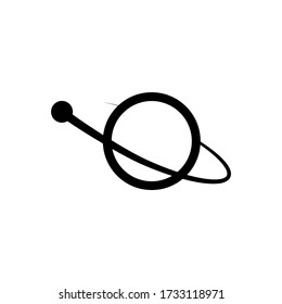 Planet with satellite icon isolated on clean background. Planet with satellite icon concept drawing icon in modern style. Vector illustration for your web mobile logo app UI design.