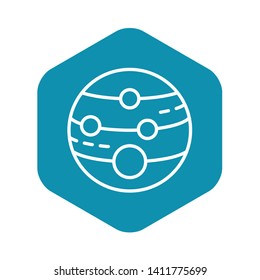Planet satellite icon. Outline planet satellite vector icon for web design isolated on white background