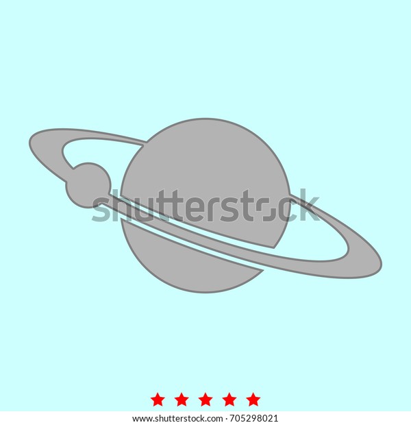 Planet with satellite\
on the ring  icon .