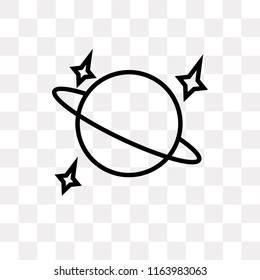 Planet with Satellite vector icon isolated on transparent background, Planet with Satellite logo concept