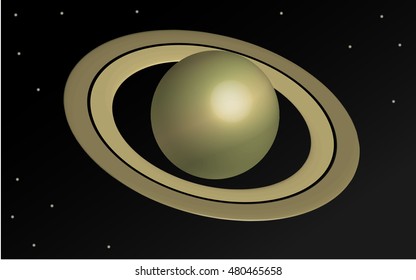 Planet Saturn in 3D, wallpaper vector