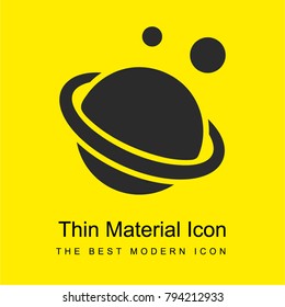 Planet Saturn bright yellow material minimal icon or logo design