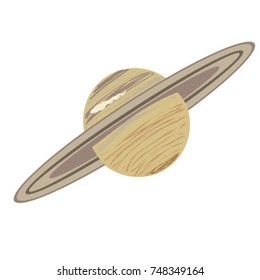 Planet Saturn doodle isolated on white