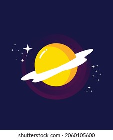 Planet Saturn egg concept. Minimal holiday contemporary art idea or inspiration.