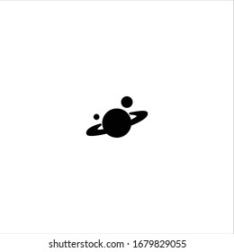 Planet, saturn filled icon illustration- Vector