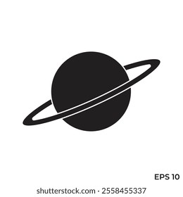 planet saturn flat icon vector