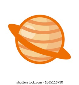 planet saturn. Flat style .Space science astronomy icon symbol. Vector Illustration.